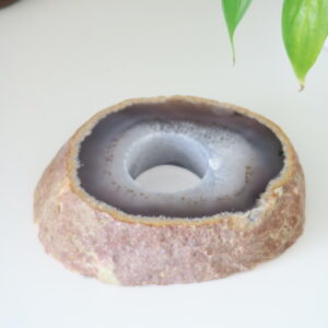 Agaat waxinehouder - Handgemaakt spiritueel decor