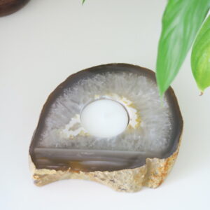 Agaat waxinehouder - Handgemaakt spiritueel decor