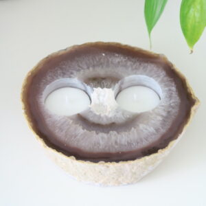 Agaat waxinehouder - Handgemaakt spiritueel decor