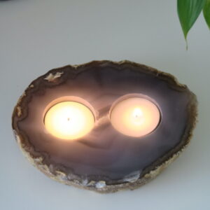 Agaat waxinehouder - Handgemaakt spiritueel decor
