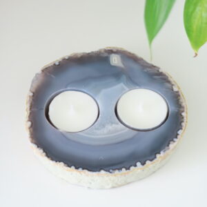 Agaat waxinehouder - Handgemaakt spiritueel decor