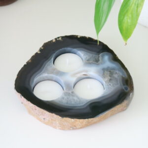 Agaat waxinehouder - Handgemaakt spiritueel decor