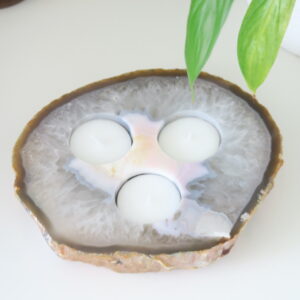 Agaat waxinehouder - Handgemaakt spiritueel decor