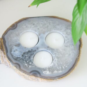 Agaat waxinehouder - Handgemaakt spiritueel decor