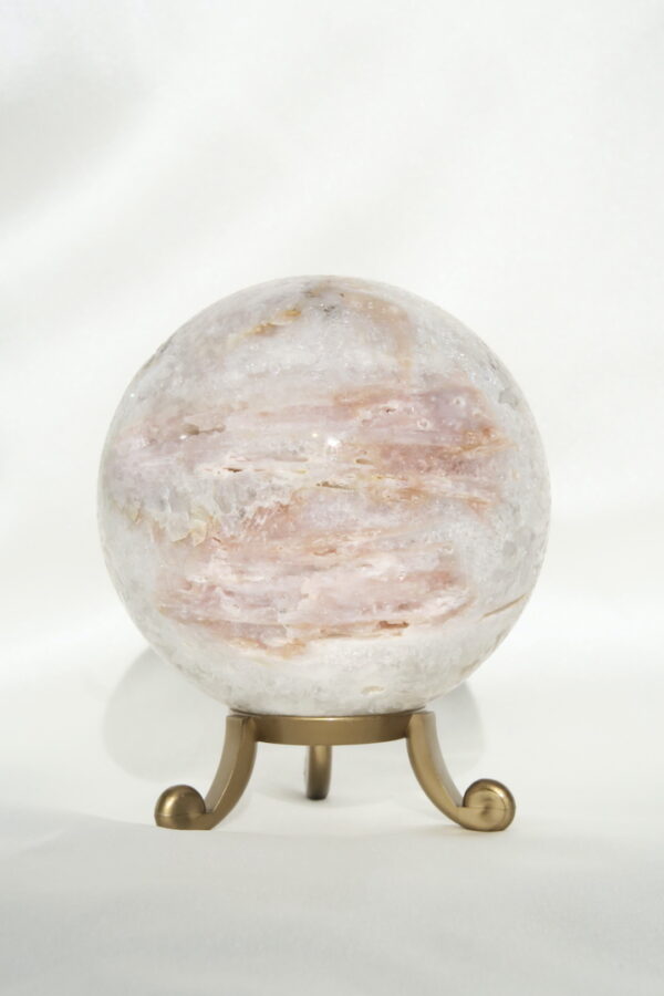 Druzy Roze Amethist Bol van 7 cm – edelsteen bol voor liefde, compassie en harmonie.