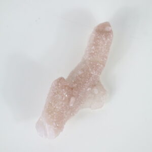 Pink Powder Candle Quartz punt uit Inner Mongolia met roze kristallisatie