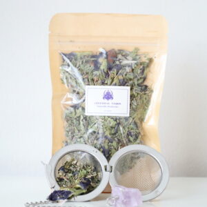 Losse Celestial Vision kruidenthee met lavendel, blauwe vlindererwt en witte salie – intuïtieve thee voor rust en hogere zelf-verbinding.