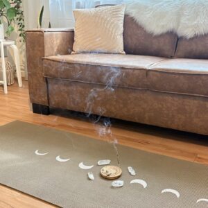 Flower of Life wierookhouder met witte salie wierook uit huis reinigings set voor energetische reiniging