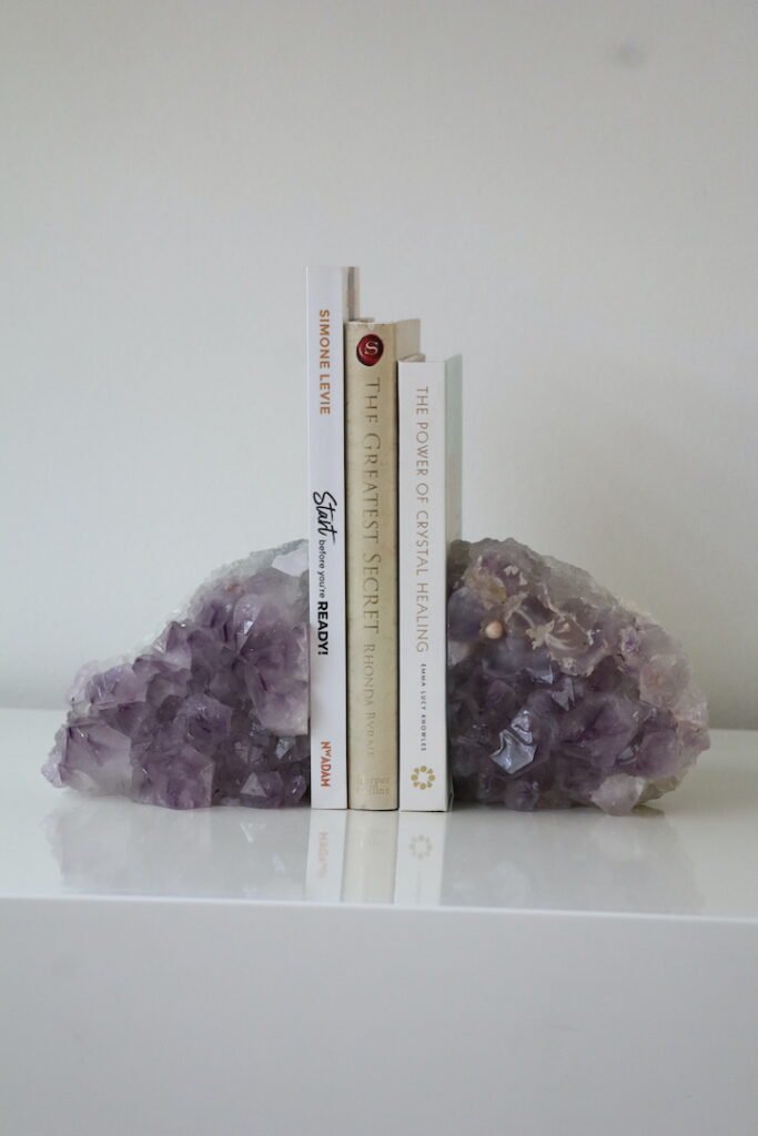 Amethist boekensteun met Sugar Druzy A-kwaliteit