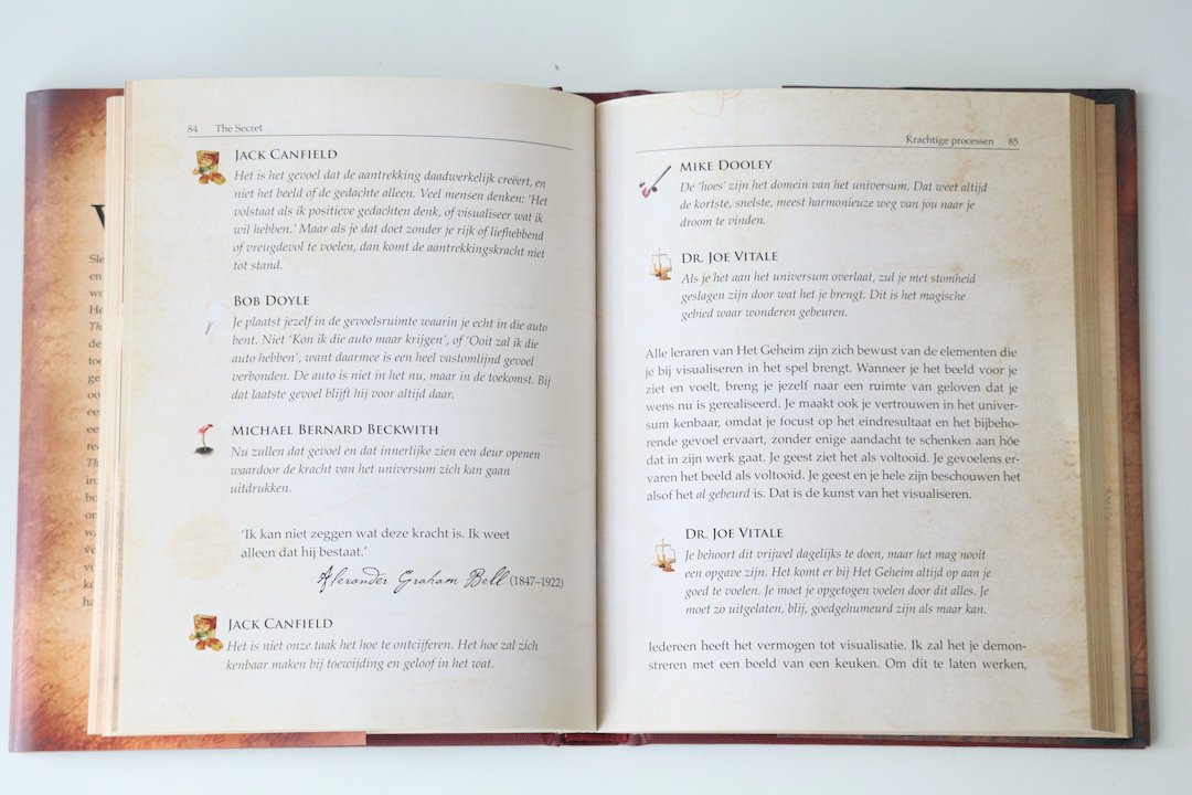 Binnenkant The Secret boek van Rhonda Byrne